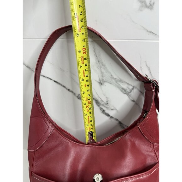Vintage Y2K Coach F10280 Hamilton Leather Hobo Bag Red V Rare - Picture 12 of 15